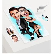 Resim Kişiye Özel Sevgililer Karikatür 240 Parça A3 Puzzle - 6 