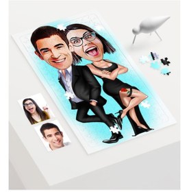 Resim Kişiye Özel Sevgililer Karikatür 240 Parça A3 Puzzle - 6 