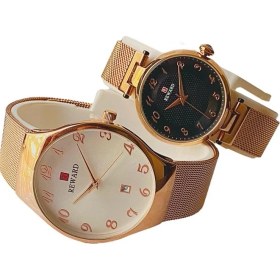 Resim Reward Rosegold Hasır Kordon Klasik Rakamlı Model Sevgili Çift Kol Saatleri 