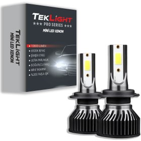 Resim Teklight Pro H7 Led Xenon Far Ampulü Mini Tip Zenon Şimşek Etkili Beyaz 
