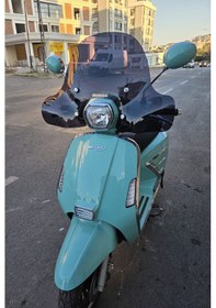 Resim Motocam Skyjet Bellina Ön Cam 2024-2026 Model 41cm Siyah Renkli 4mm Elcikli Aparatsız 