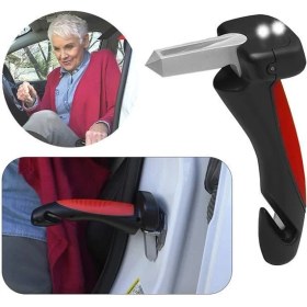 Resim Sunup SN-26713 Araç Iniş Destek Kolu Cam Kırıcı Fener Emniyet Kemeri Kesici Çok Fonksiyonlu 