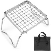 Resim Geeksen Mini Paslanmaz Çelik Izgara Katlanır Ocak Standı Barbekü Izgarası Kamp Tencere 