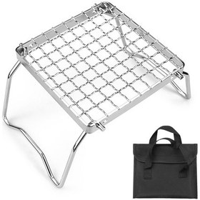 Resim Geeksen Mini Paslanmaz Çelik Izgara Katlanır Ocak Standı Barbekü Izgarası Kamp Tencere 