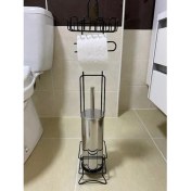 Resim Renk Yapı Rüyası Metal Gri Ayaklı Tuvalet Kağıtlığı Wc Kağıtlık Paslanmaz Yedekli Tuvalet Kağıtlığı ve Wc Fırçalı Set 