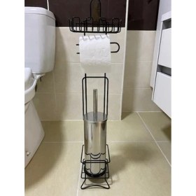 Resim Renk Yapı Rüyası Metal Gri Ayaklı Tuvalet Kağıtlığı Wc Kağıtlık Paslanmaz Yedekli Tuvalet Kağıtlığı ve Wc Fırçalı Set 