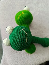 Resim Çıngırak Kurbağa Amigurumi Yeşil 