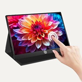 Resim NPO NPM6T 15.6" IPS FHD 5ms 60Hz Type-C Telefon - Oyun Konsolu Uyumlu Dokunmatik Taşınabilir Monitör 