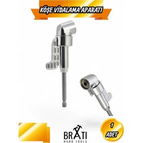 Resim BRATİ HAND TOOLS Köşe Vidalama Adaptörü Açılı Dar Alan Matkap Adaptörü Matkap Ucu 1/4'' 