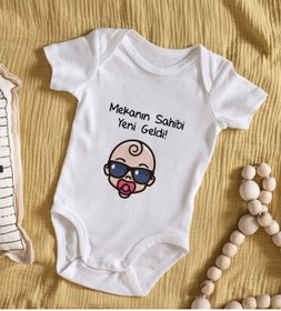 Resim Bitmeyen Kartuş Bk Kids Mekanın Sahibi Yeni Geldi Tasarımlı Bebek Body Zıbın - Model 1 