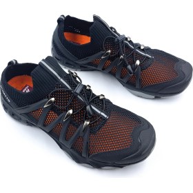 Resim Humtto HT620829A Outdoor Plaj Deniz Aqua Fileli Siyah Erkek Spor Sandalet Ayakkabı 