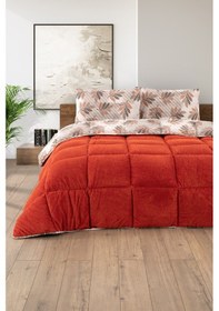 Resim Battal Wellsoft Yorgan Çift Taraflı Yastık Kılıflı 215x235 Cm Turuncu 