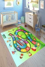Resim Perla Soft Kaymaz Tabanlı Yıkanabilir Antibakteriyel Dijital Baskı Çocuk Halısı, CK-10130A-PRL-100X200 