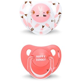Resim Suavinex Ortodontik Kauçuk Emzik 2'Li 6-18Ay - Bunny - Beyaz 