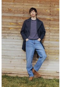 Resim DeFacto Slim Fit Dar Kesim Düğmeli Kemerli Trençkot D5528AX25SPNV253 Lacivert 