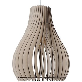 Resim Vialux Modern Ahşap Bohem Rustik Avize Tekli Sarkıt Lamba Bej Bej 