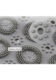 Resim İsgstore 1 Adet Masajlı Silikon Banyo Paspası Vantuzlu Banyo Ve Duş Kaydırmazı Gri Renk Kaydırmaz Diğer 