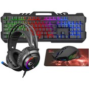 Resim Rampage KM-GX7 FITMENT Rainbow USB Gaming Combo Set(Gaming Klavye+Mouse+Kulaklık+Mousepad) 