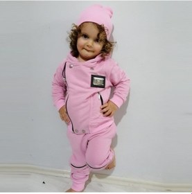 Resim MODAVALS 3 İP ARMALI 3 PARÇA KIZ ÇOCUK EŞOFMAN TAKIMI - PEMBE Pembe 