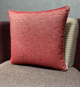 Resim Keten-117 (KIRÇILLI) - 43x43 (KARE) Sadece Kılıf Düz Fitilli 