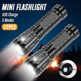 Resim MACROCOSM Kompakt USB Şarj Edilebilir LED El Feneri - Hafif, Ergonomik Tutuş, 3 Ayarlanabilir Işık Modu (Yüksek Parlaklık, Düşük Işık, Yanıp Sönen), Balıkçılık, Seyahat, Kamp ve Gece Koşusu için İdeal, Kamp Lambası | Minimalist El Feneri | Modern El Feneri, Şarj Edilebilir El Feneri 
