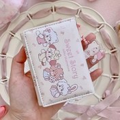 Resim Sevimli Karikatür Ayı Tasarımlı Minimalist Kredi Kartı Cüzdanı - Hafif Üç Katlı Polyester, İç Cepli, Pastel Renkler, Kadınlar için Ofis ve Günlük Kullanım & Hediye (Doğum Günü, Yıl Dönümü, Sevgililer Günü) 