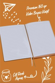 Resim Bujo Süet Defter 96 Yaprak A5 160 Gr. Çizgili Turuncu 