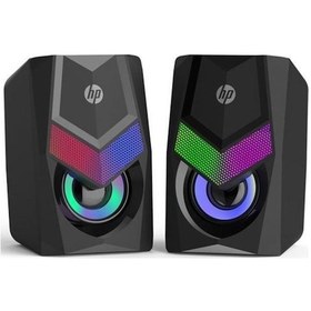 Resim HP DHE-6000 USB + 3.5MM JACKLI RGB IŞIKLI MULTIMEDYA STEREO 2X3 WATT 1+1 PC HOPARLÖR 