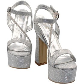 Resim Celira Siyah Kadıın Çizgili Platform Topuklu Ayakkabı Siyah 