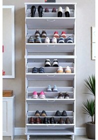 Resim Eliusta Cover 72 Cm Ayakkabılık Dış Kapı/koridor/giyim Odası Uygun Beyaz Renk 72x205x26 Cm Ayakkabılık Beyaz 