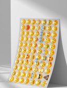 Resim Sticker Market Emoji Sticker Seti, Düz Yüzeyler Için A4 Boyutu Çıkartma Etiket Seti 