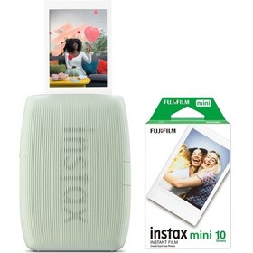 Resim Instax Mini Link 3 Yeşil Akıllı Telefon Yazıcısı Ve 10'lu Mini Film Yeşil 