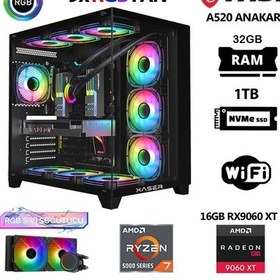 Resim Xaser Lexus X740 R7-5700X 32 GB 1 TB M.2 NVMe SSD 16 GB RX9060XT Free Dos Masaüstü Oyuncu Bilgisayarı 