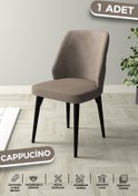 Resim Haus concept Bella Serisi 1.sınıf Babyface Silinebilir Kumaş Cappucino Sandalye Siyah Gürgen Ayak 