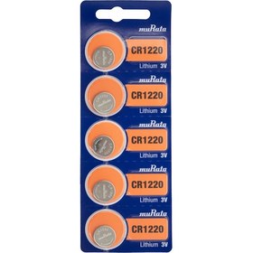 Resim Murata CR1220 3V Lityum Düğme Pil 5'li 
