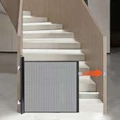 Resim Deliksiz Geri Çekilebilir Evcil Hayvan Kapısı - Ağır Hiz İçin Dayanıklylığa Sahip Genişleyebilen Mesh Şeritli Beyaz Picket Fence Tasarım & Siyam Đer Çatalli Karekteristigi Ile Birliktede, Kilitleme Mehanızmi Bulunan, Índoor/Outdoor Güvenlik Barierasi, Kapılar Merdiveler Koridorlar içın Kolay Kurulumu Uygundur. En Yogın şekilde kapılara uyar ve kediler köpeklere ideal olan bu gerçekleştirmesi kolay, şık đesignlı ev pet giriş çıkış bariyeri. Modem beyaz siya renk şaması, 