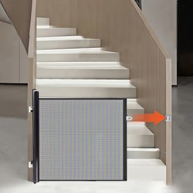 Resim Deliksiz Geri Çekilebilir Evcil Hayvan Kapısı - Ağır Hiz İçin Dayanıklylığa Sahip Genişleyebilen Mesh Şeritli Beyaz Picket Fence Tasarım & Siyam Đer Çatalli Karekteristigi Ile Birliktede, Kilitleme Mehanızmi Bulunan, Índoor/Outdoor Güvenlik Barierasi, Kapılar Merdiveler Koridorlar içın Kolay Kurulumu Uygundur. En Yogın şekilde kapılara uyar ve kediler köpeklere ideal olan bu gerçekleştirmesi kolay, şık đesignlı ev pet giriş çıkış bariyeri. Modem beyaz siya renk şaması, 