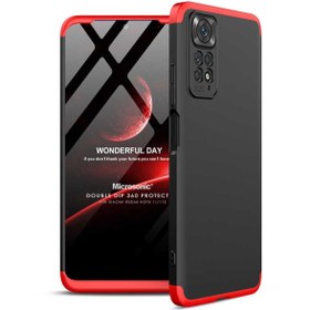 Resim Microsonic Xiaomi Redmi Note 11 Kılıf Double Dip 360 Protective Siyah Kırmızı 