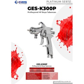 Resim Ges Platınum K300P (2.5mm) Basınçlı Tip Hp Profesyonel Boya Tabancası 