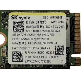 Resim Sk Hynix Mini 2230 256GB M.2 Pcıe Gen3 SSD (Kutusuz) HFS256GEJ3X108N 