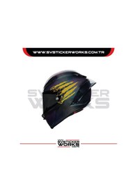 Resim Pençe Wolf Sticker Kask Sticker Kasklar Uyumlu Tek Yön 1 Adet Altın 