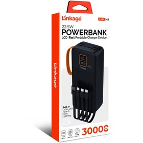 Resim Genel Markalar LKP-43 4xUSB, 30.000mAh LCD Ekran, 22.5W Dahili Mikro, Type-C, Lightning Powerbank 