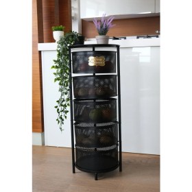 Resim Özbience 5 Katlı Siyah Sebzelik, Pratik ve Şık Saklama Çözümü 