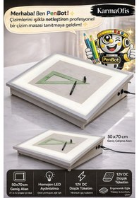 Resim Pro-light 50x70 Işıklı Çizim Masası Led Lightbox Mimari Teknik Çizim Sehpası Ekru 