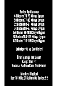 Resim BERDA İTALYAN STİL SİVRİ YAKA SİYAH BLAZER ERKEK TEK CEKET SİYAH 