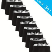Resim 10 adet 'Merhaba' Baskılı Erkek Boxer Şortu - Yüksek Esneklik, Hızlı Kuruyan Spor İç Çamaşırı, Günlük Kullanım, Spor, Etkinlikler ve Düğünler için Nefes Alabilen Konfor, Düz Renk Tasarım, Etkinlik İç Çamaşırı, Cesur Baskılı İç Çamaşırı, Hızlı Kuruyan Kumaş 