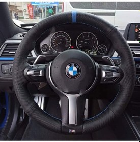 Resim Bmw F30 Noktalı Karbon Mavi Yüzüklü Mavi Dikişli Simit Kısmına 