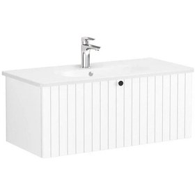 Resim VitrA Root Groove 100 Cm Beyaz Çekmeceli Banyo Dolabı Alt Modül L Çok Renkli 