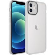 Resim m.tk moveteck Iphone 12 Kılıf Tam Kamera Lens Korumalı Metal Parlak Çerceveli Renkli Kenarlı Köşe Korumalı Silikon 