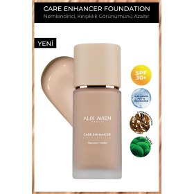 Resim Alix Avien Nemlendirici SPF30 Parlak Bitişli Fondöten Care Enhancer 809 Peach Buff 